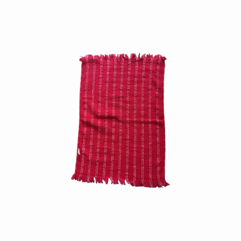 Vintage Cannon Bibb Kitchen Towel Lot Red Plaid Waffle Weave Retro Textiles
